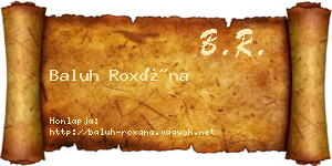 Baluh Roxána névjegykártya